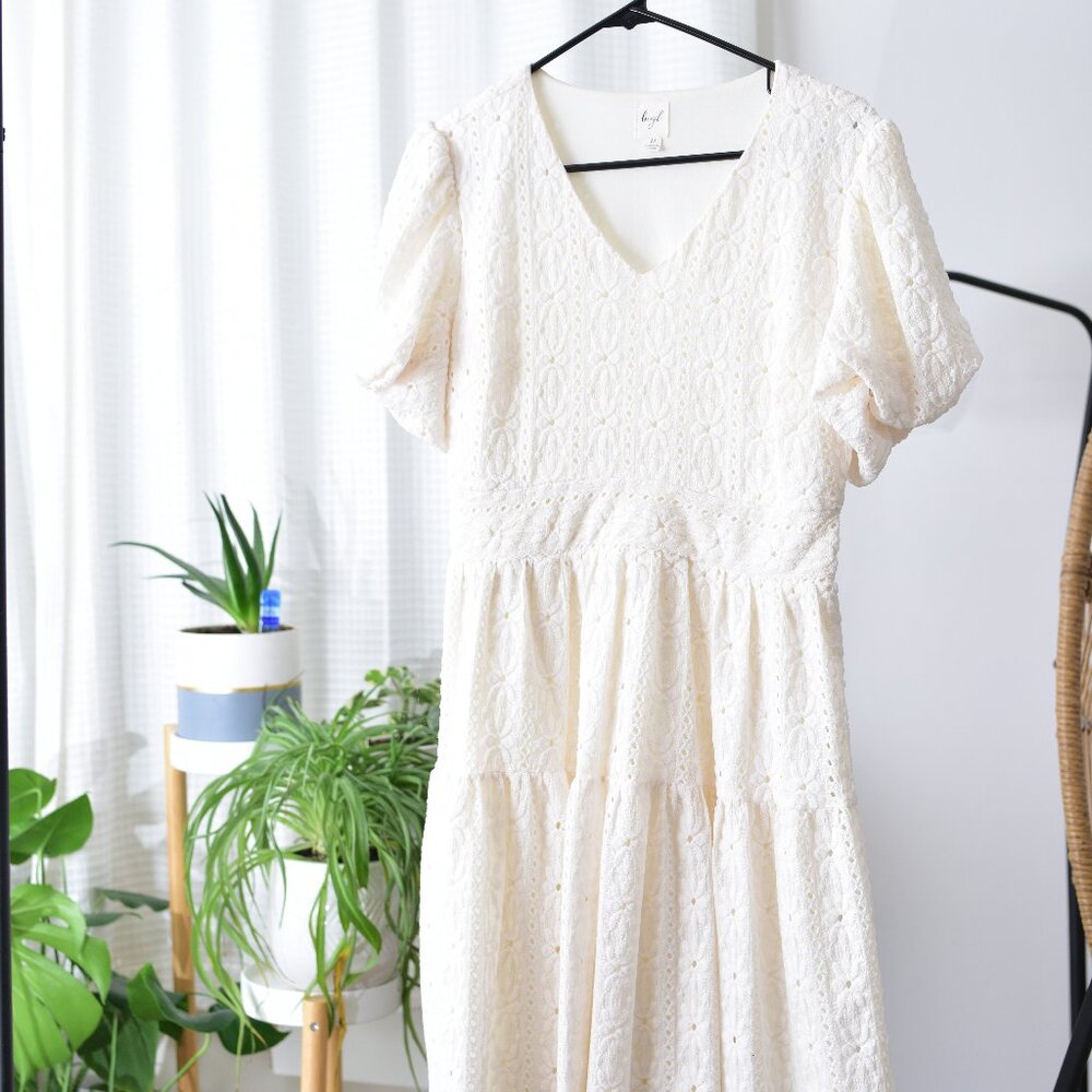 Cream Eyelet Dress